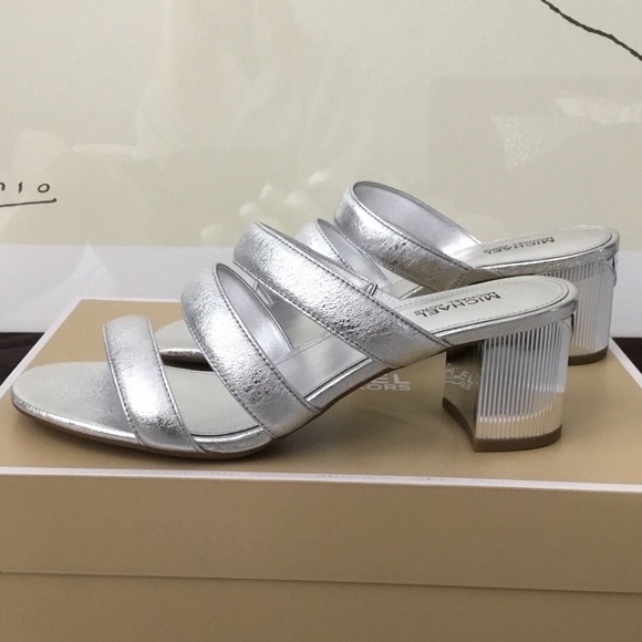 Michael Kors Shoes - Michael Kors Paloma silver metallic mules